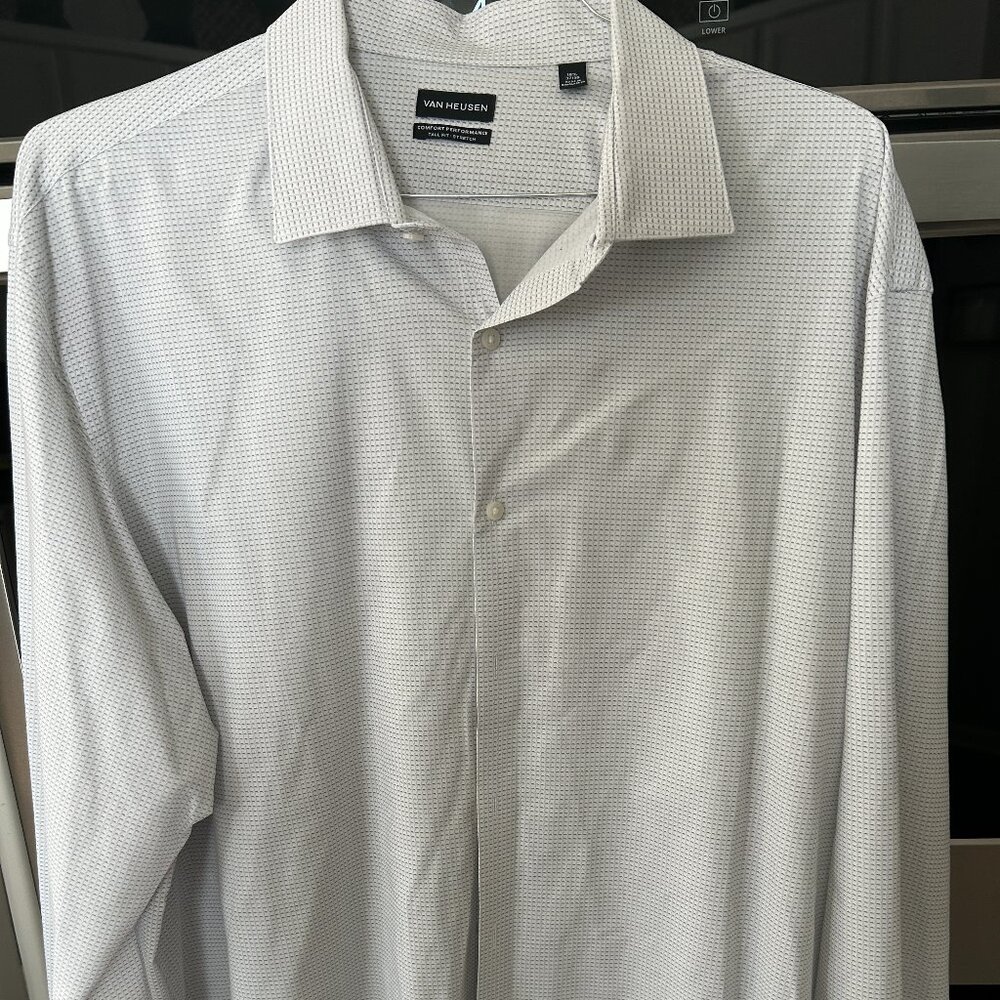 Van Heusen Comfort Performance Long Sleeve Tall Fit Stretch Shirt 18 1/2 - 37/38
